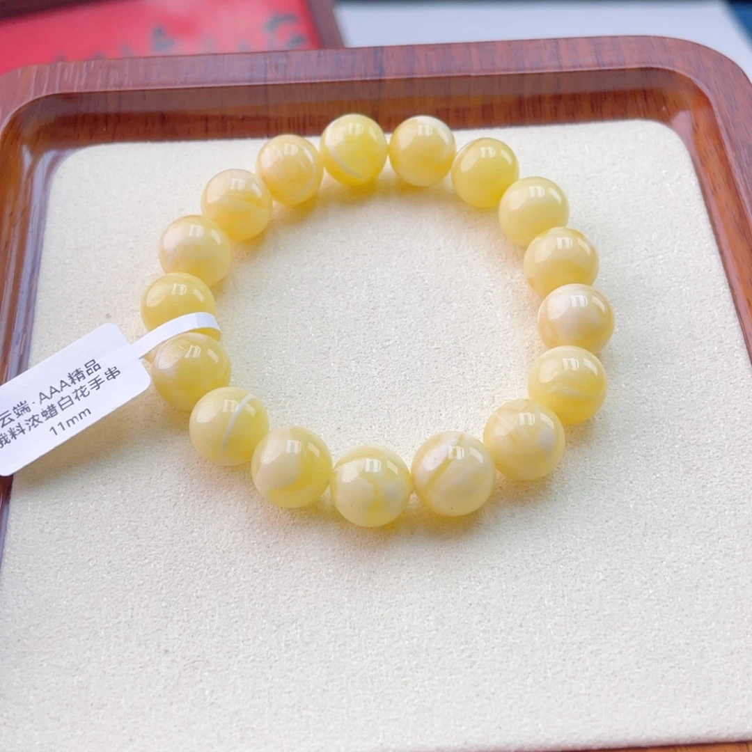 蜜蜡未镶嵌手链蜜蜡手串15.1克