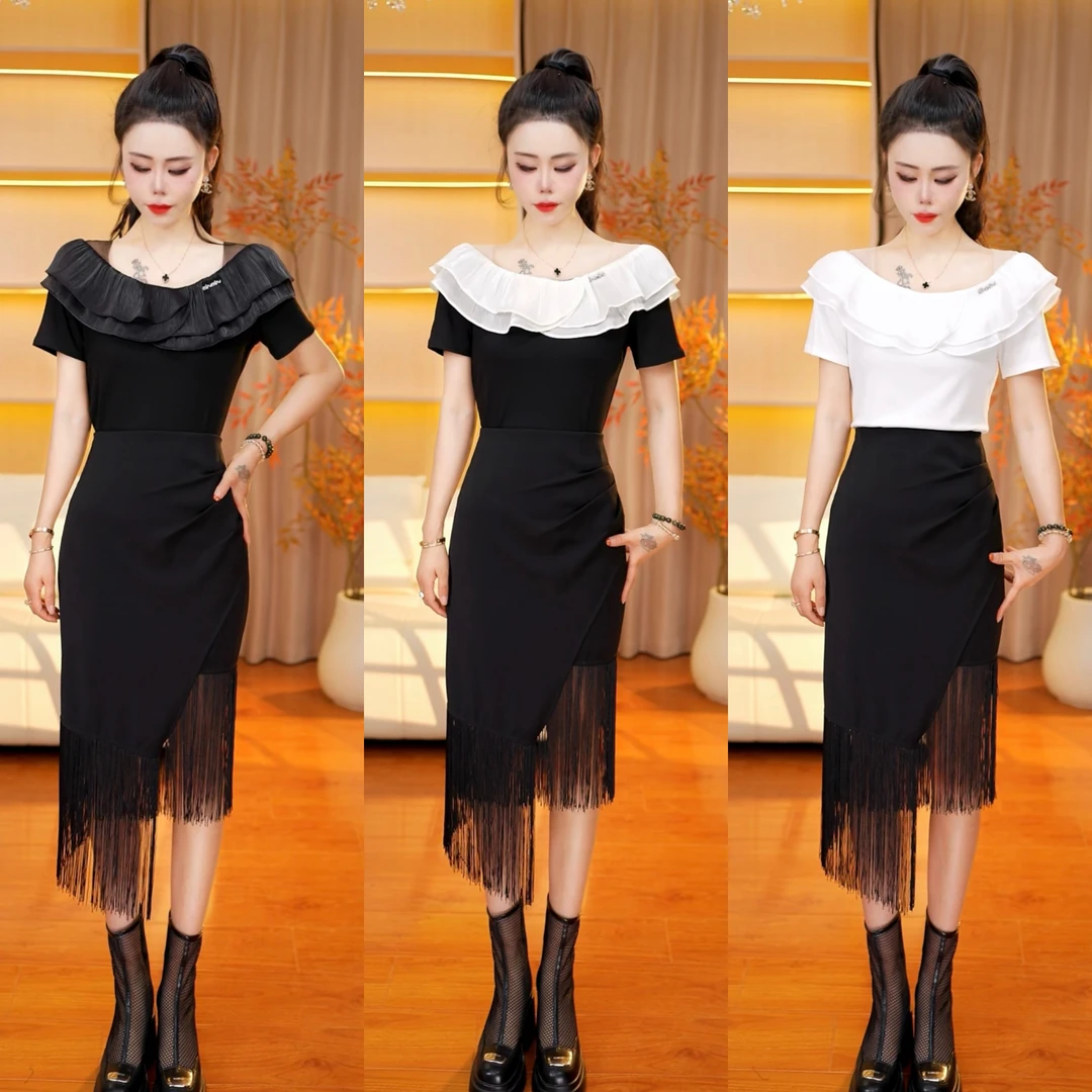 芮泥坊 夏季新款短袖性感法式显瘦气质洋气淑女蕾丝t恤上衣1815