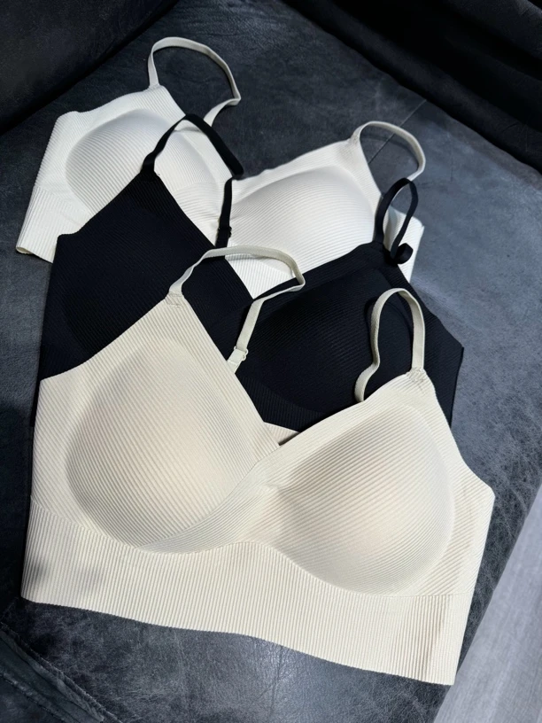 12110简约V领美背抹胸冰丝无痕聚拢内衣文胸美背