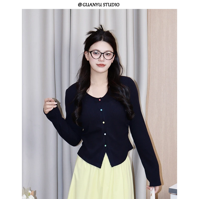 【早春温柔】春季圆领的设计纸片人既视感不挑身材气质上衣DM25866