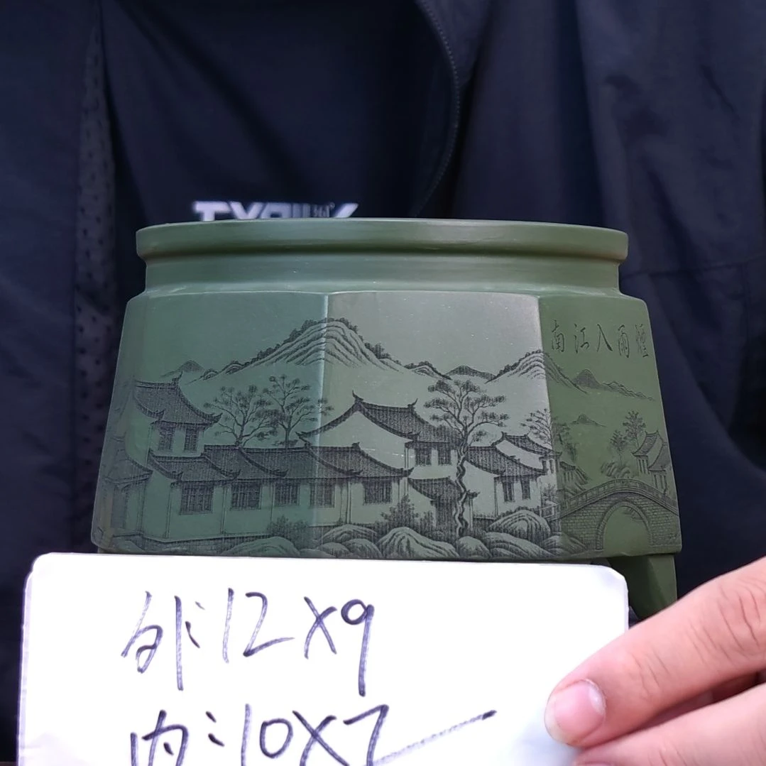 紫砂花盆同喜同喜