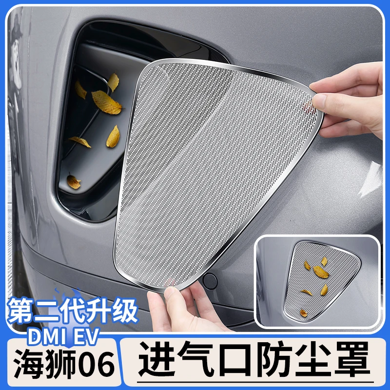 适用比亚迪海狮06dmi前杠进气口防尘罩EV前脸风口防虫罩改装用品
