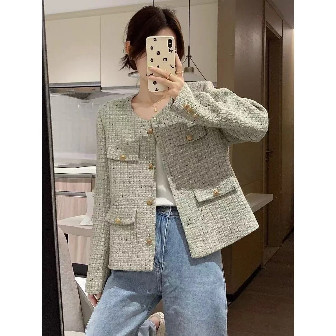 7125 秋季新款感外套女春秋气质外套长袖名媛小香风