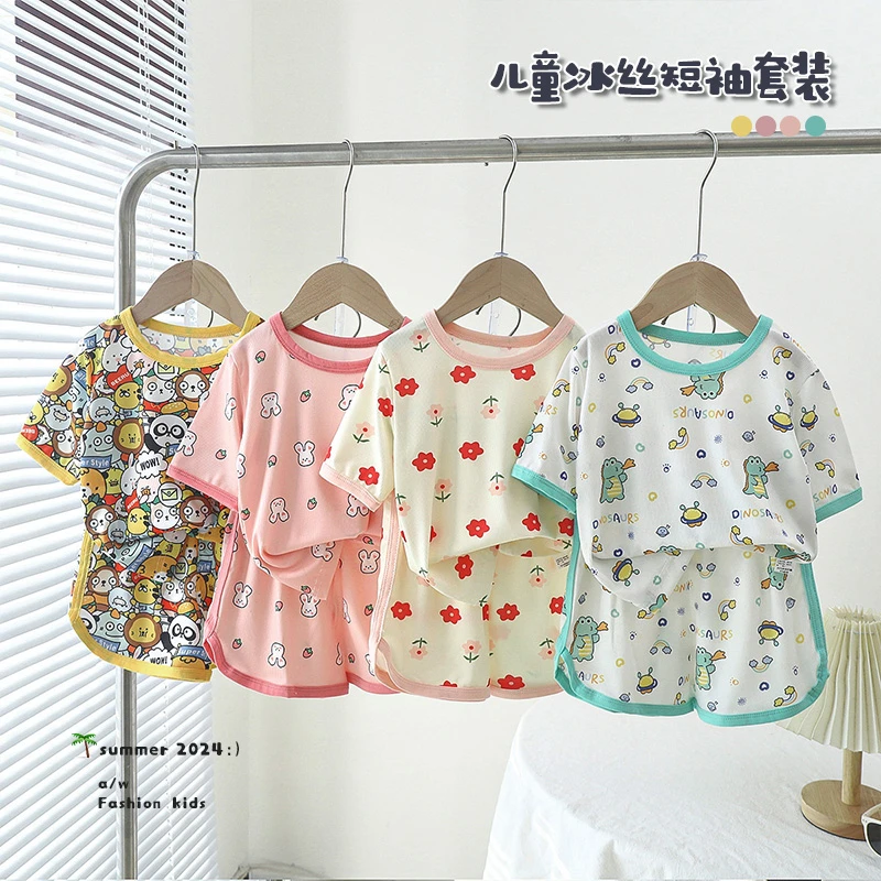儿童家居服套装夏款上衣短裤两件套MQX-083
