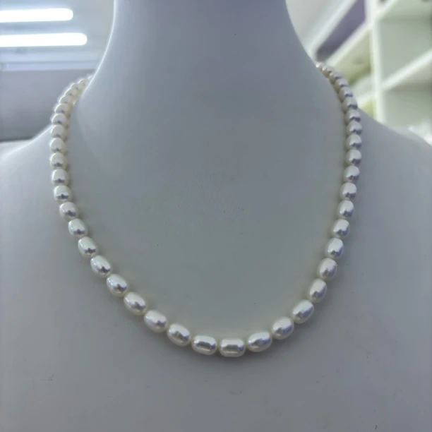 [阿祖珍珠]淡水珍珠水滴款颈链-146