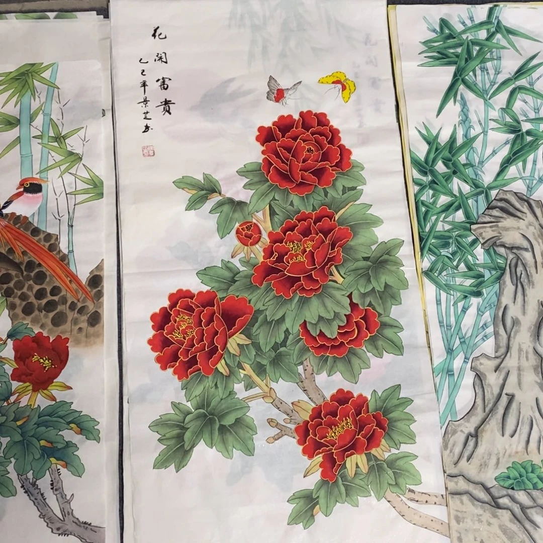 国画尺寸100✖️50三尺精品手绘画