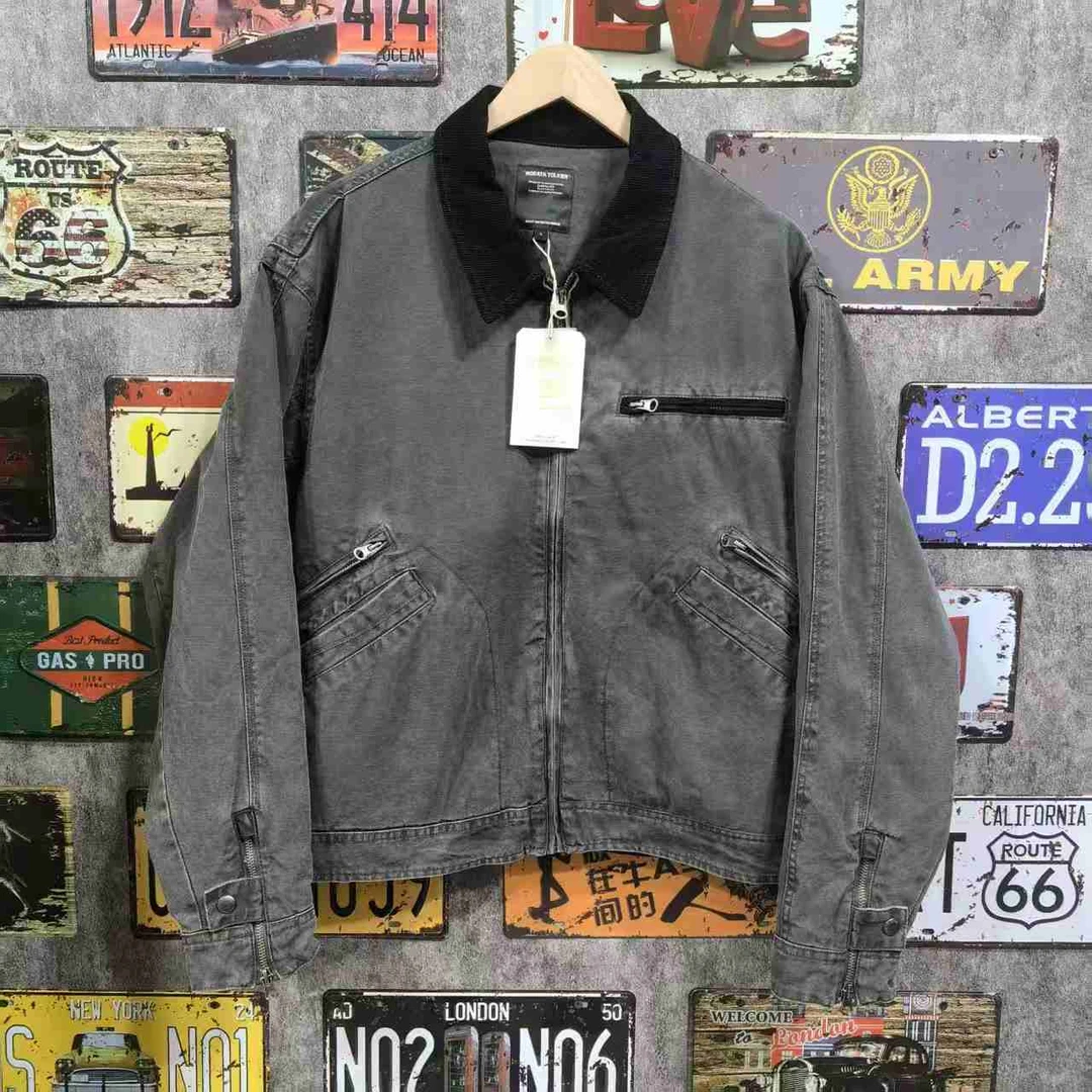 水洗机车短版重磅纯棉夹克外套0307