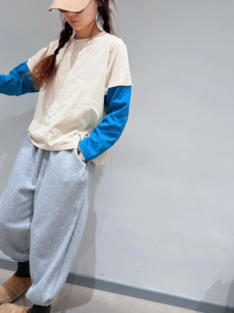 夏小朵 撞色拼接假两件T恤 显瘦宽松小众拼接假两件T恤