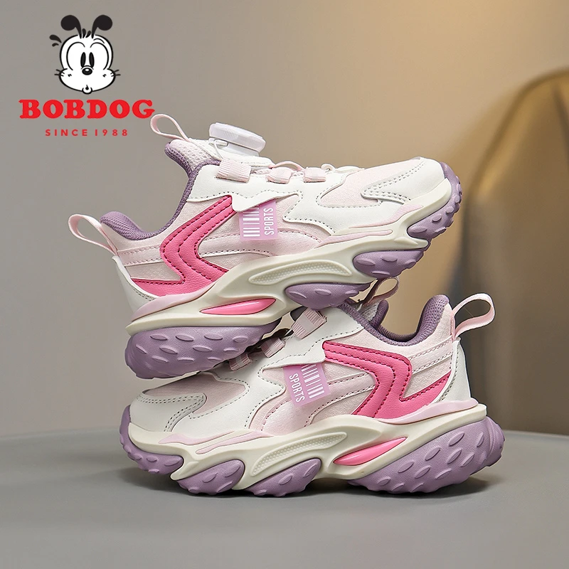 巴布豆女童鞋子防水皮面2025春秋新款休闲百搭轻便软底公主儿童鞋