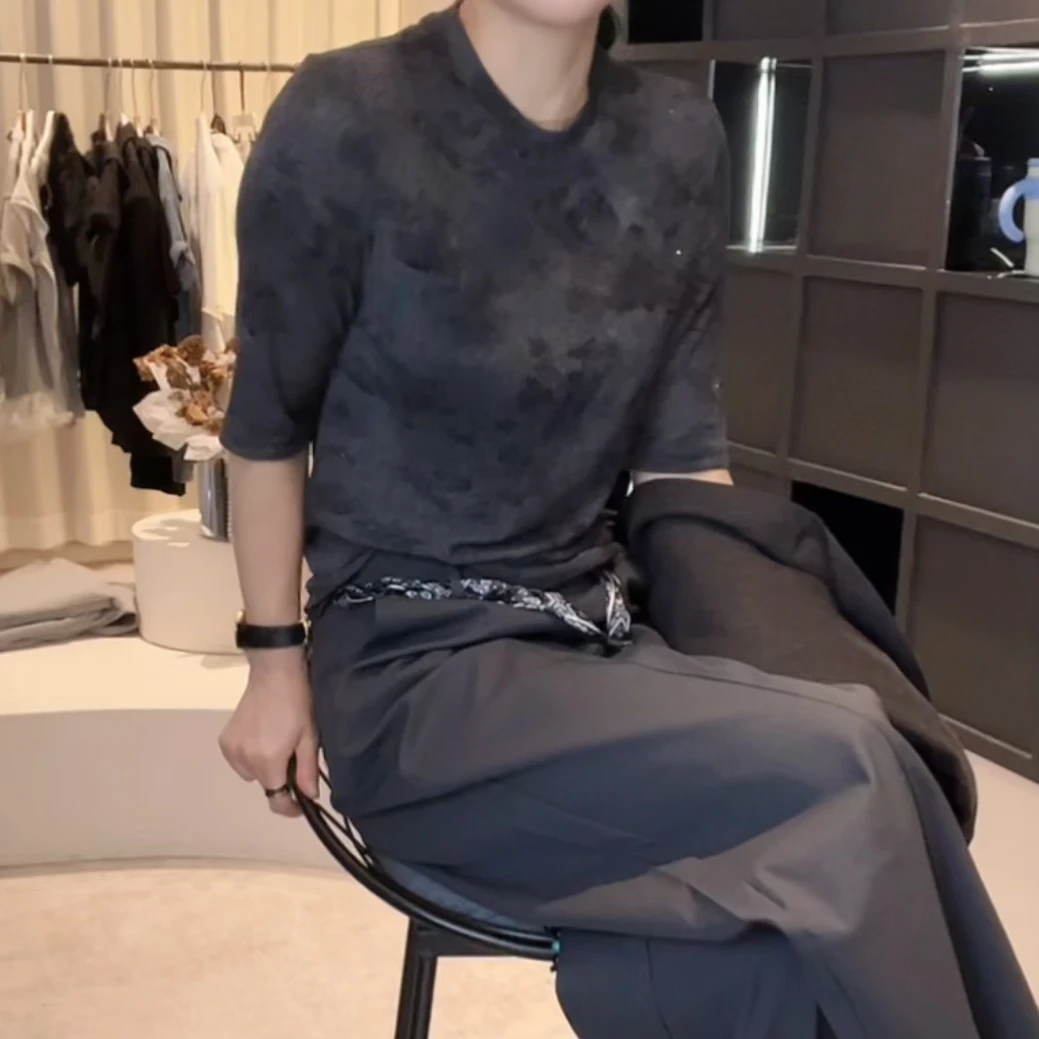 早秋款圆领设计感时尚百搭中袖显瘦T恤女2025新款气质上衣