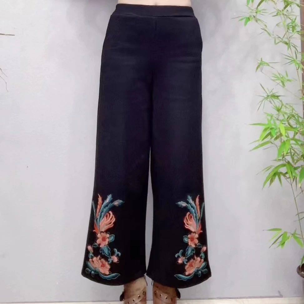 1加绒（裤长88左右）民族风刺绣裤子2465