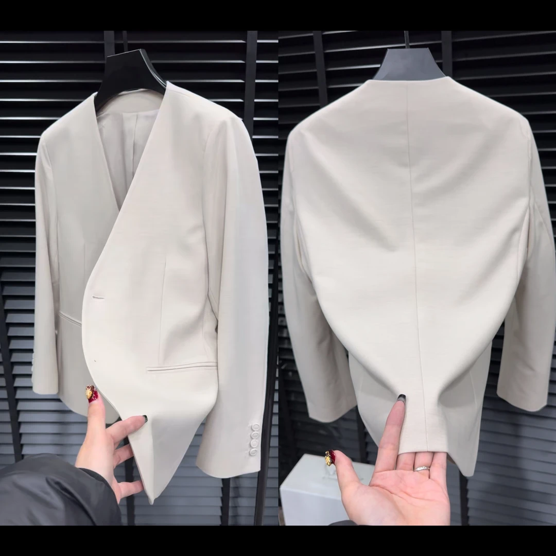 春夏定制款青果领男士薄款(羊毛醋酸混纺)西服2008