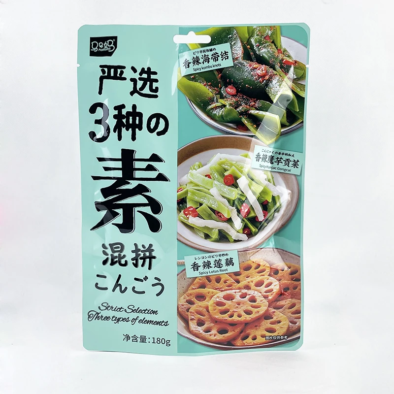 马马妈严选3种素混拼香辣莲藕海带结魔芋贡菜即食早餐下饭菜零食