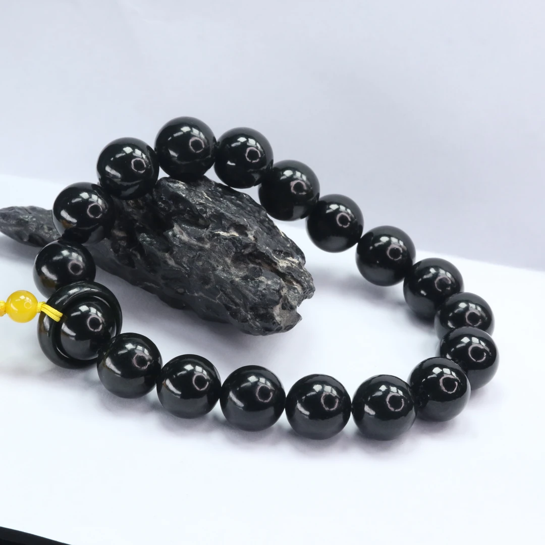 8和田玉墨玉手串/600039上海嘉禾拍卖