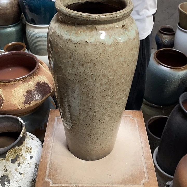 花盆紫砂口14高度40羽毛色……