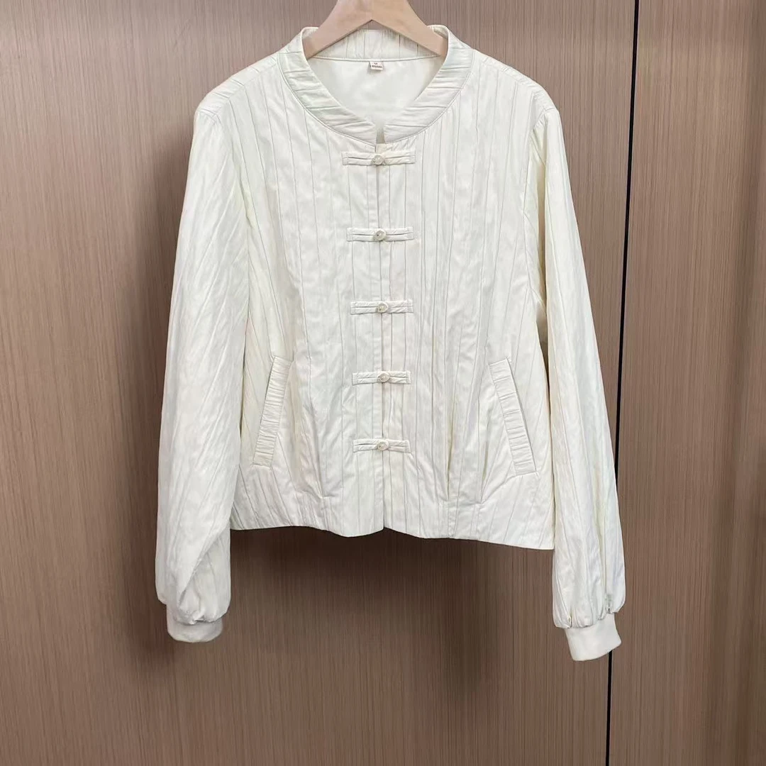 134宽松型加厚款女褶皱棉服棉衣女士立领衬衣网红