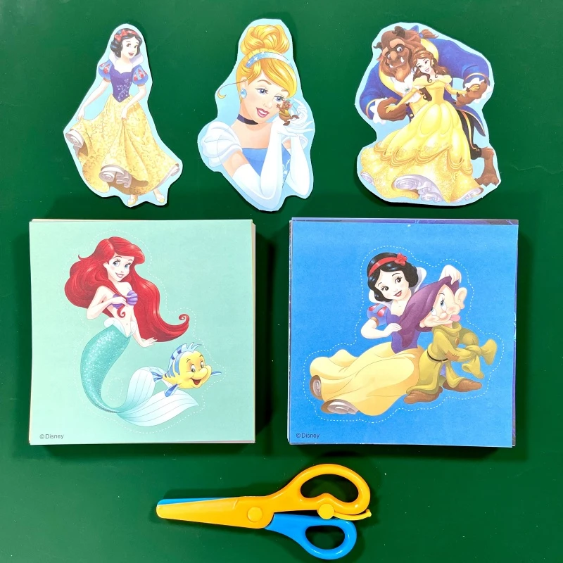 迪士尼儿童剪纸女孩专注力训练手工制作底稿公主图案3-6益智玩具