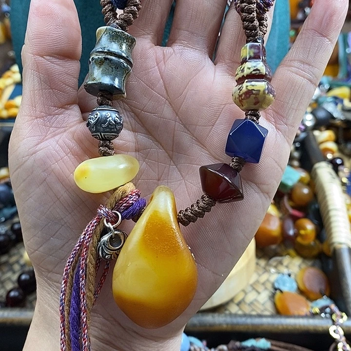 蜜蜡未镶嵌项链项链