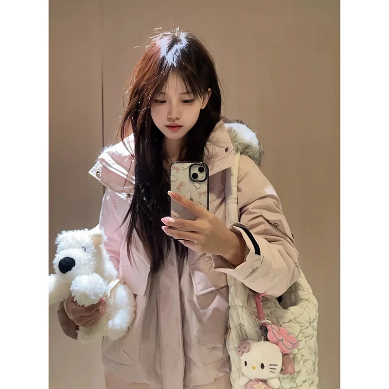 工装派克棉服女2025冬季新款韩系小个子棉衣厚外套超好看学生棉袄