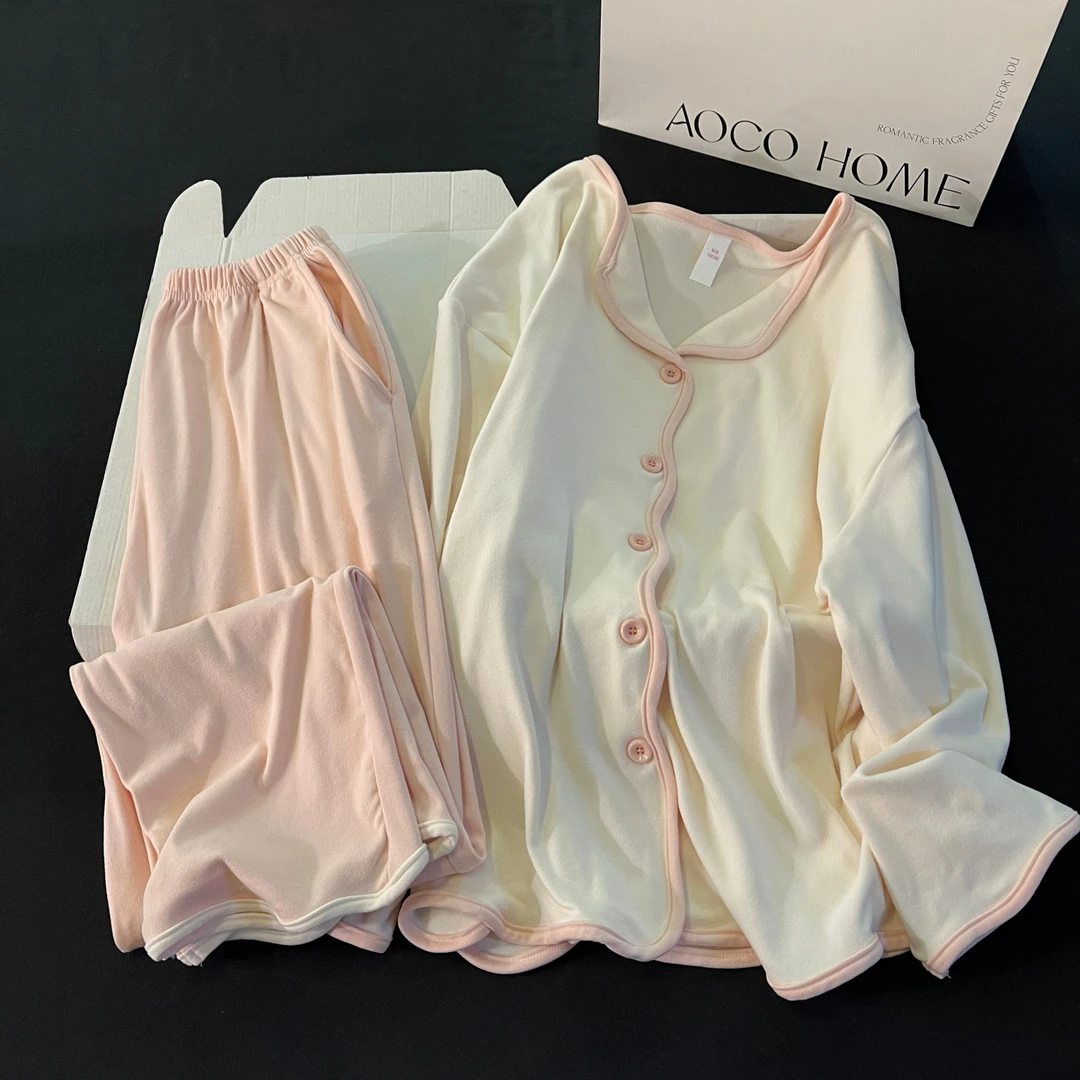 睡衣女春秋季长袖大码德绒2025新款加厚保暖套装可外穿冬天家居服