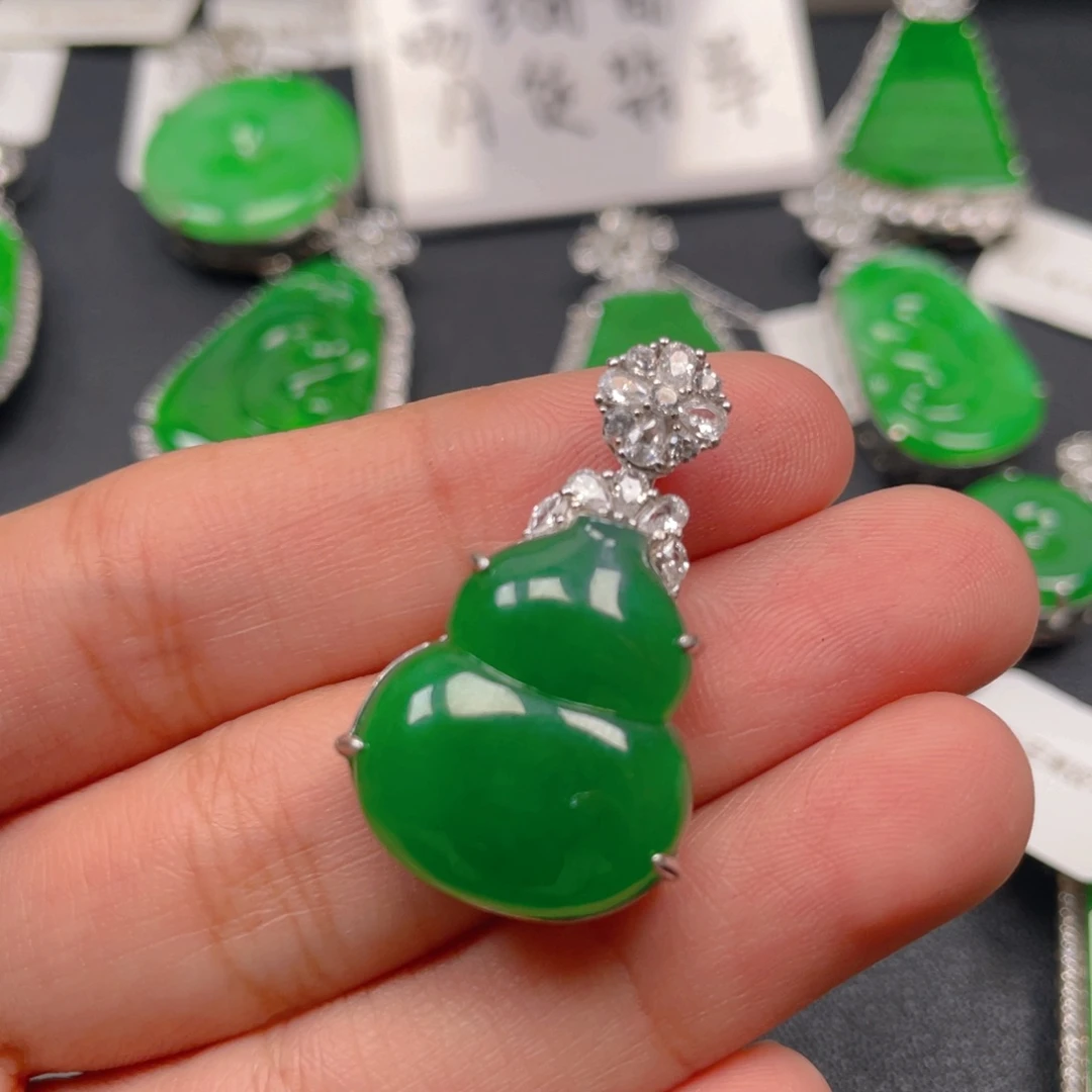 翡翠银S925镶嵌吊坠(不含链)