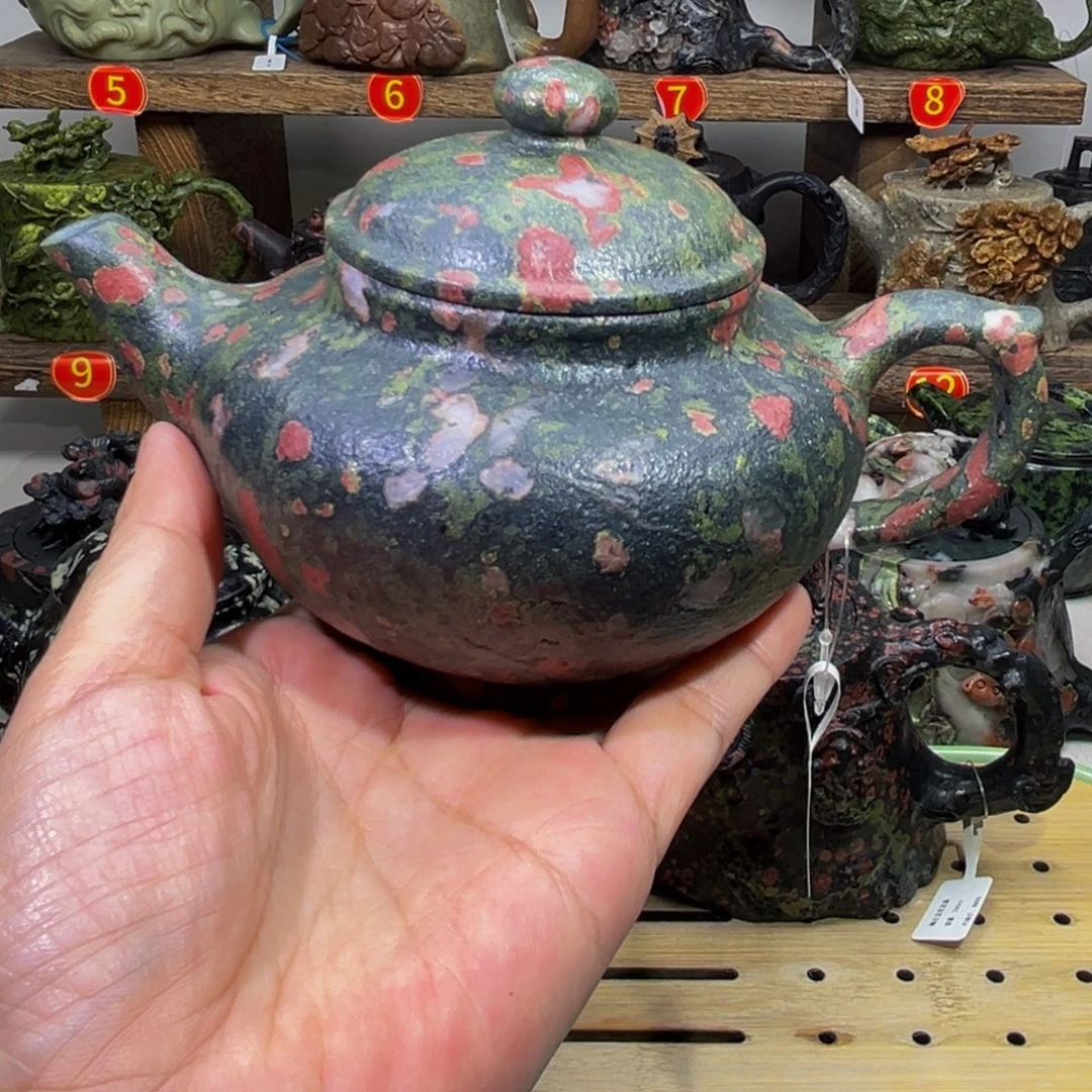 石材梅花玉安山玉笑樱壶260c