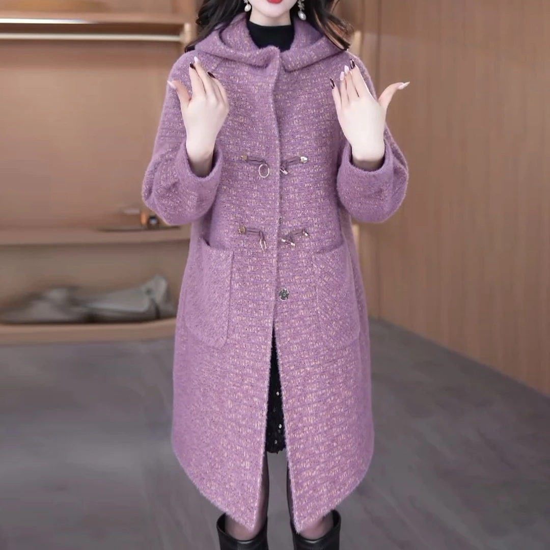 高级夹棉中长款棉衣2025新款冬季显瘦保暖加厚洋气修身香风棉服