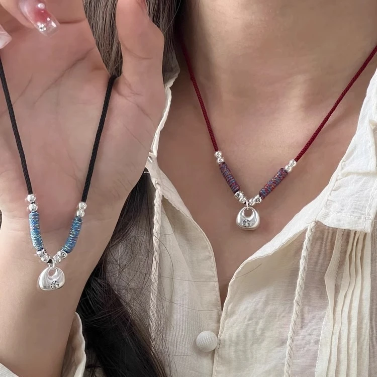 平安小胖福项链女本命年红绳项链编绳情侣项链