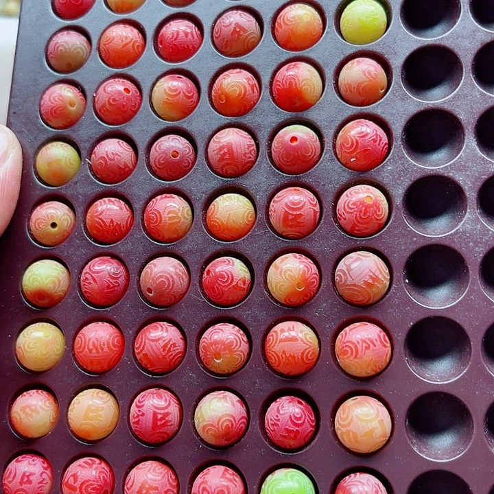 白玉菩提手串精品11苹果色六字60颗