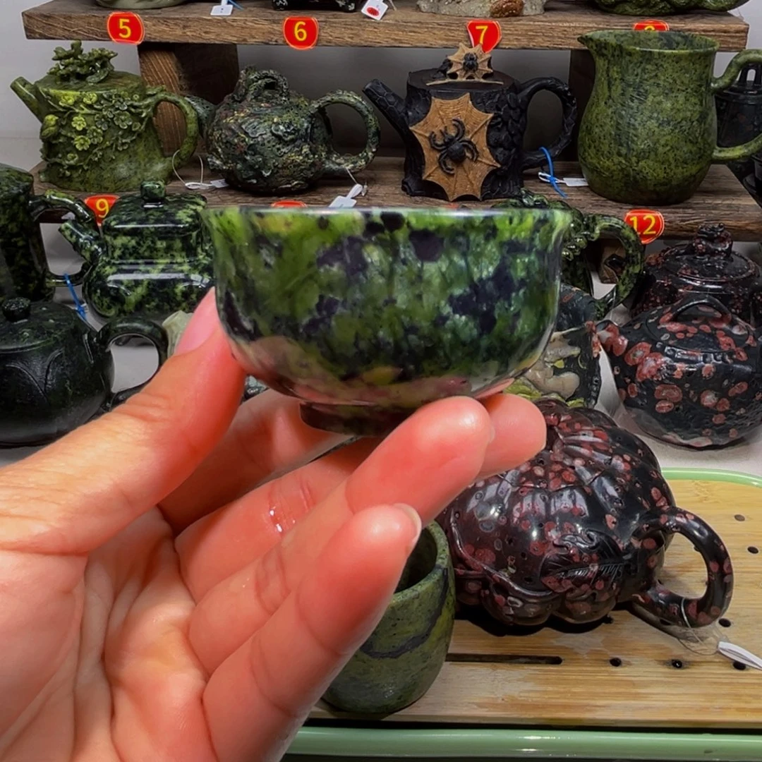 石材藏玉药王石茶杯50cc