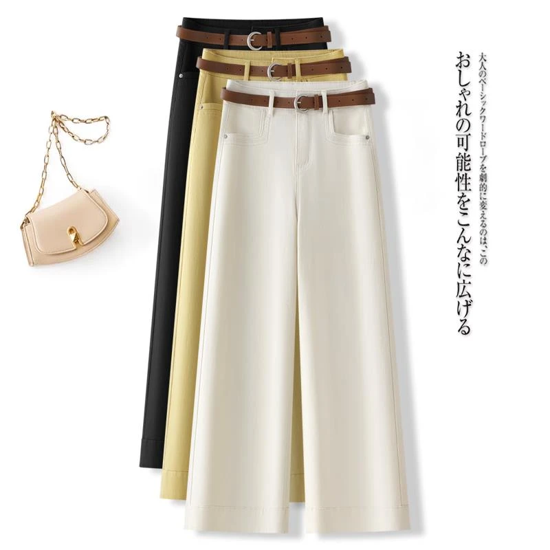 牛仔直筒裤女夏季2025新款高腰宽松显瘦百搭小个子休闲窄版阔腿裤