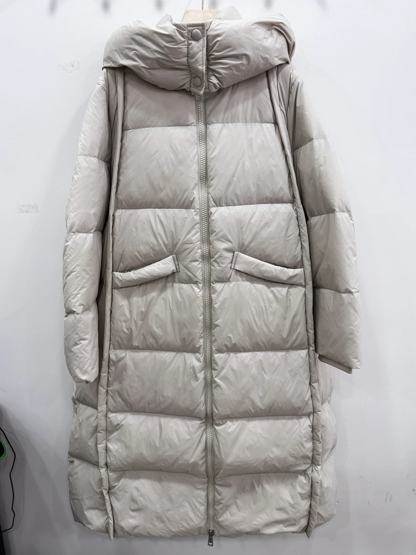 {莹莹推荐}时风45110冬季大码女装百搭净版长款羽绒外套