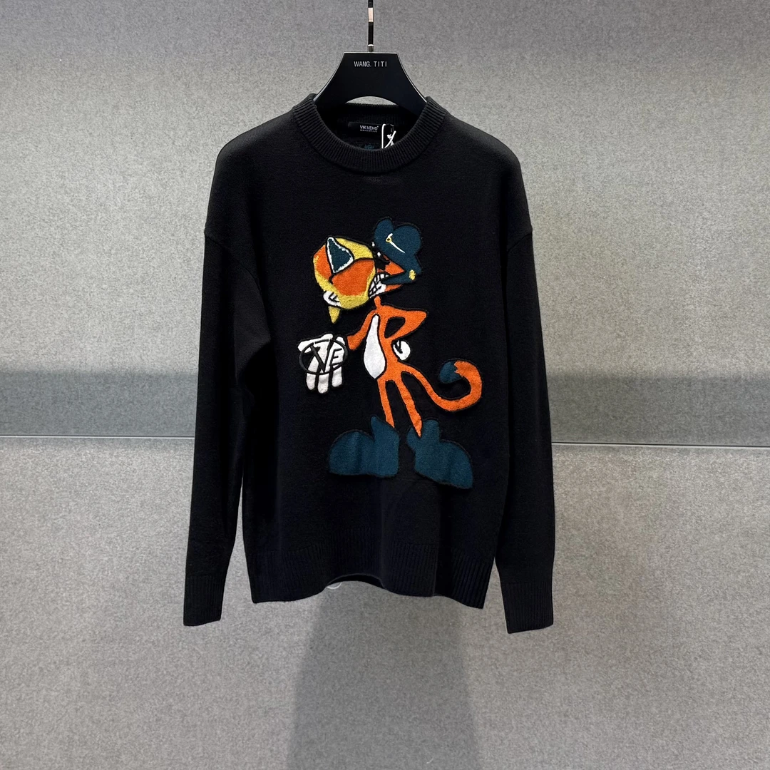 BLANDOO  “年末福利”  时尚百搭刺绣绵羊毛针织衫26565