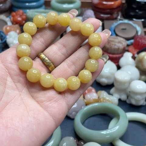 合金石英质玉（黄龙玉）手链Y***琴