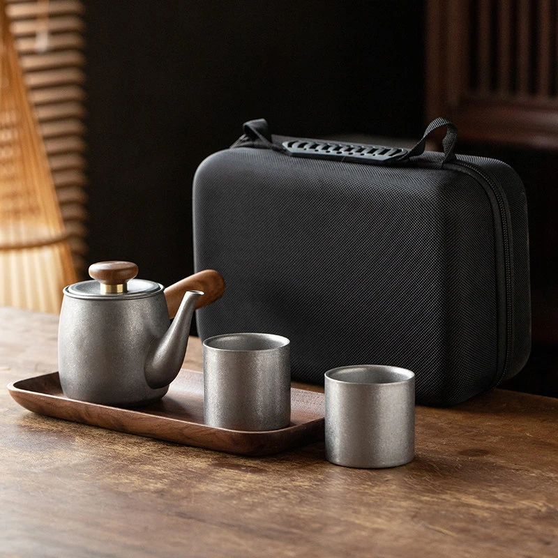 手冲咖啡壶套装日式不锈钢咖啡壶便携式咖啡分享壶复古侧把泡茶壶