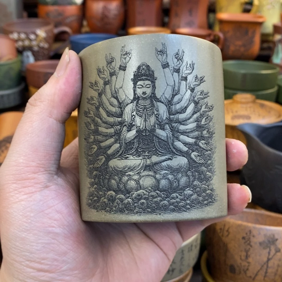 紫砂杯子宜兴全手工紫砂杯