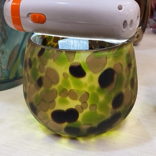 琉璃高度9.5厘米豹点杯子花瓶