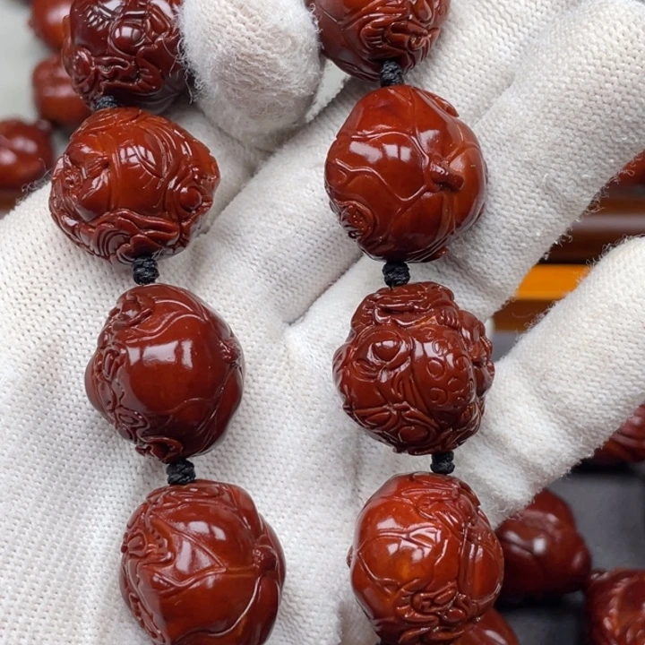 刚***子橄榄核手串/手链荷叶横财