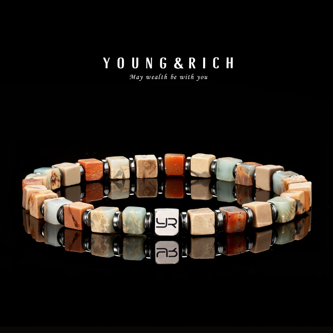 YOUNG&RICH天然寿山石4mm复古个性时尚配饰小众手串男女圣诞礼物