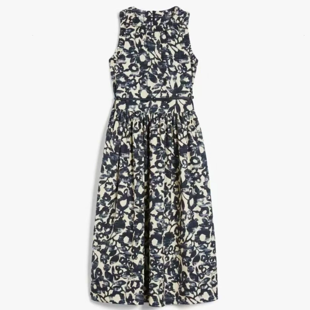 未使用 MaxMara S 25春夏新款 MARLENA 女装纯棉印花连衣裙
