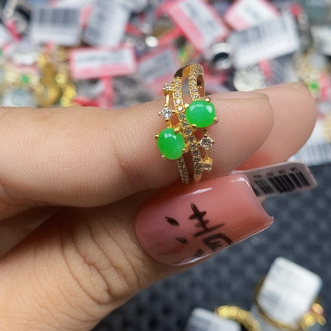 翡翠银S925镶嵌戒指