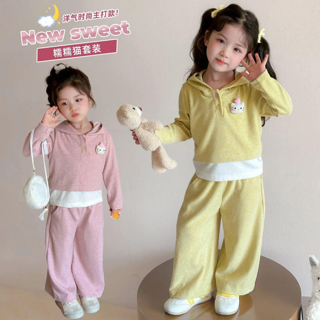 女童春秋套装2025新款洋气两件儿童时尚休闲宝宝秋季连帽两件套