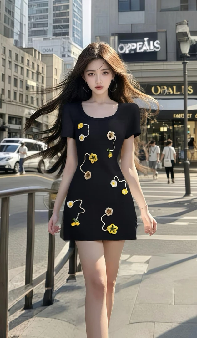 小众设计印花性感蝴蝶温柔时尚气质氛围感新款显瘦修身辣妹连衣裙