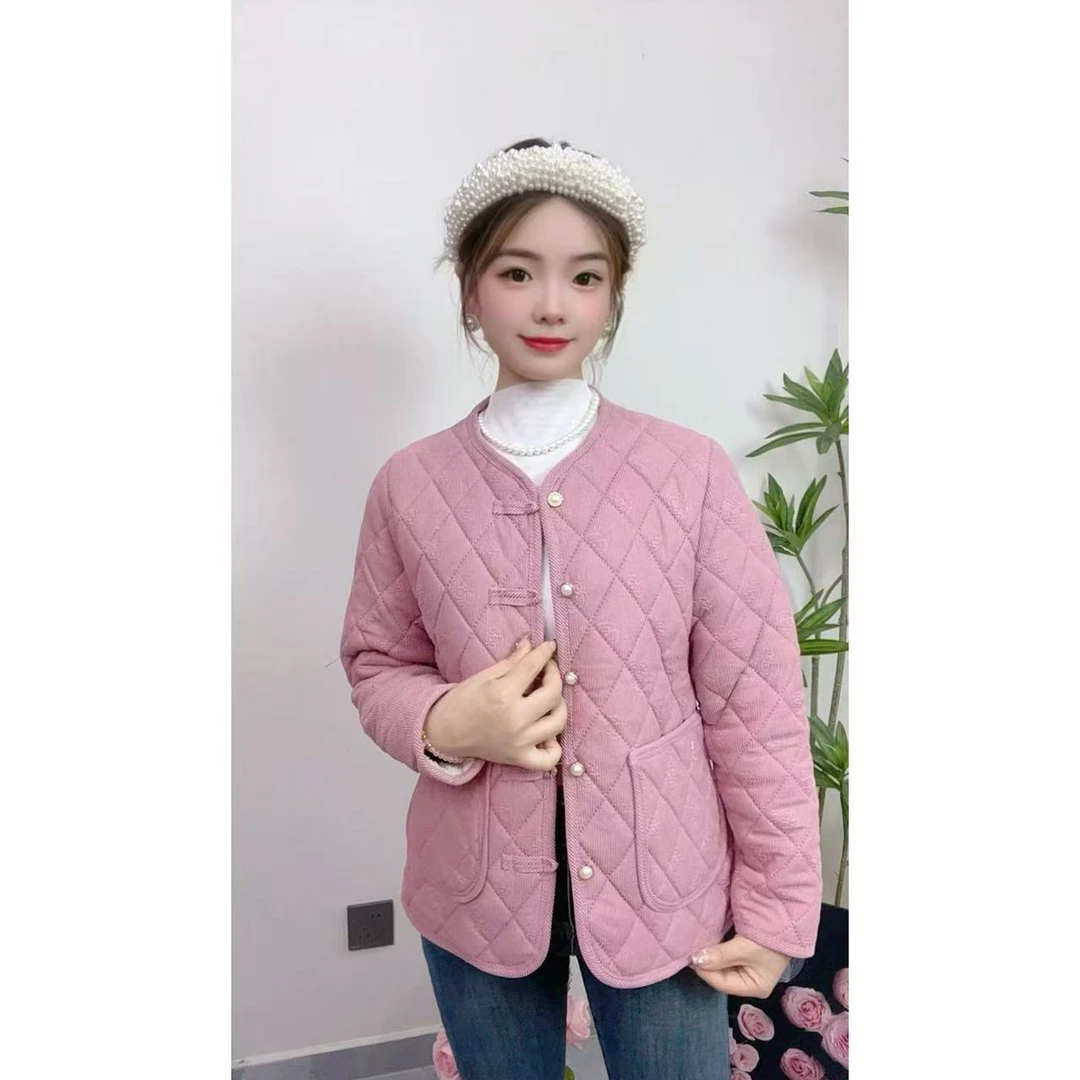 【保暖啦啦】新款加绒加厚款V领保暖棉服棉衣上衣外套休闲百搭棉袄