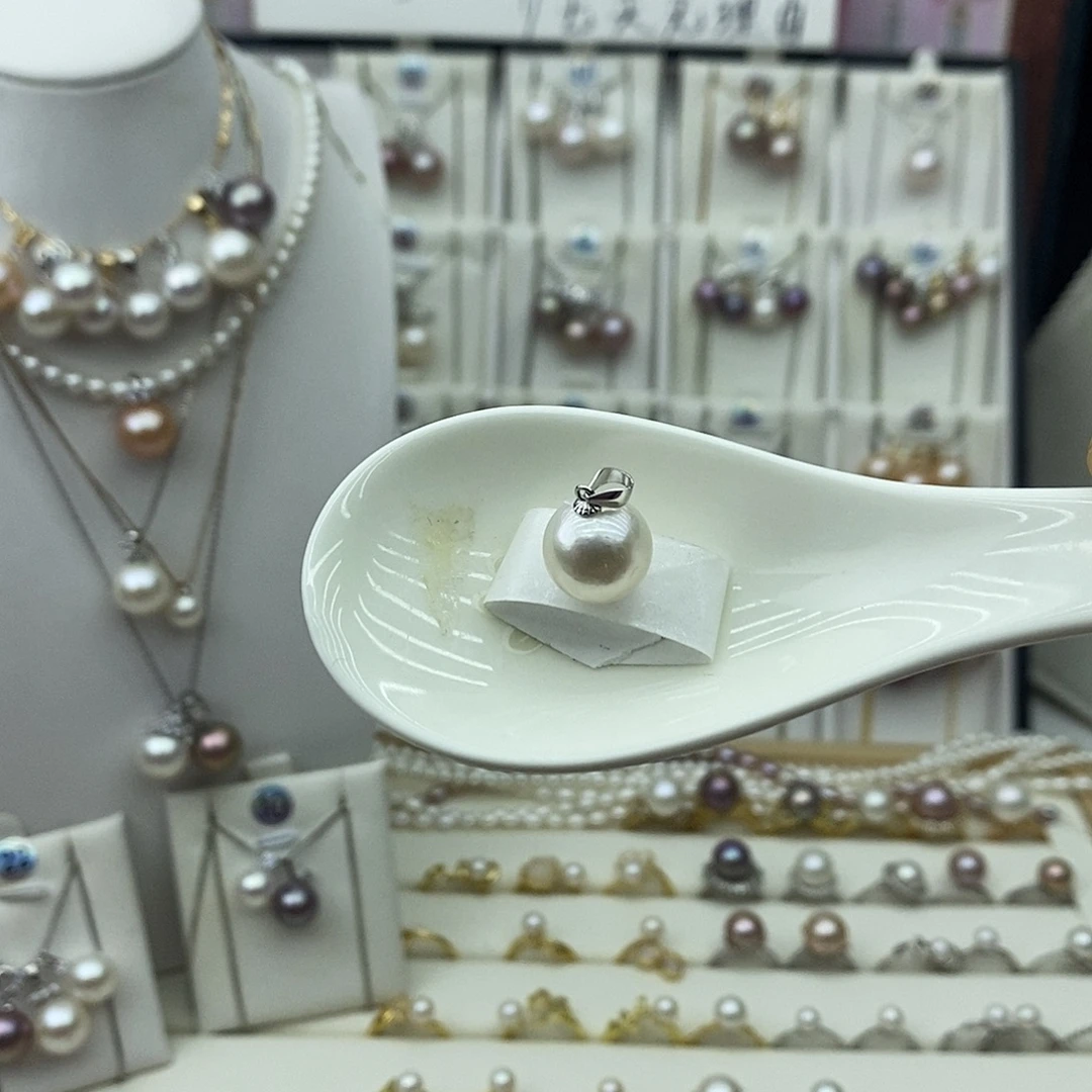 淡水珍珠吊坠(不含链)银S925镶嵌