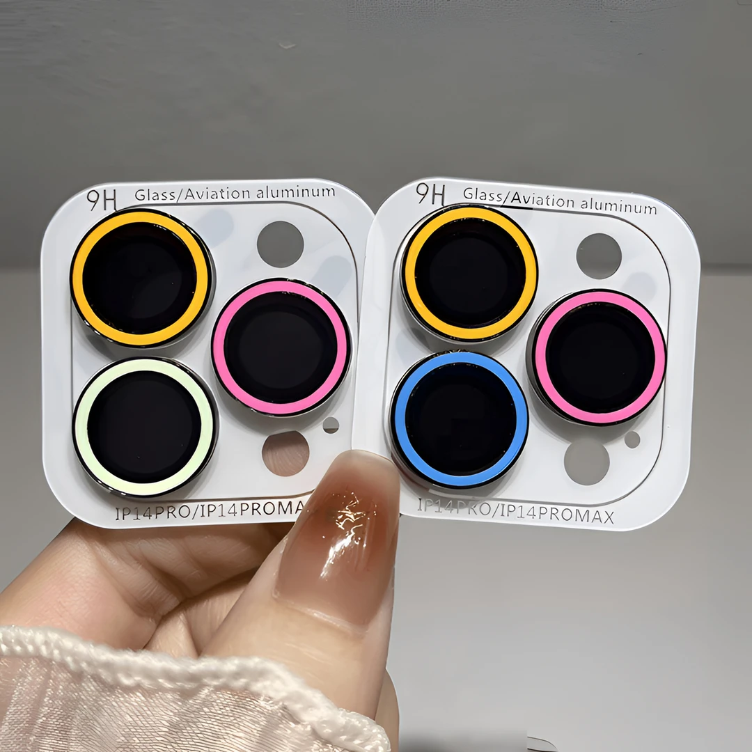 夜光适用苹果镜头膜iPhone16promax15pro手机后镜头保护圈彩色14p