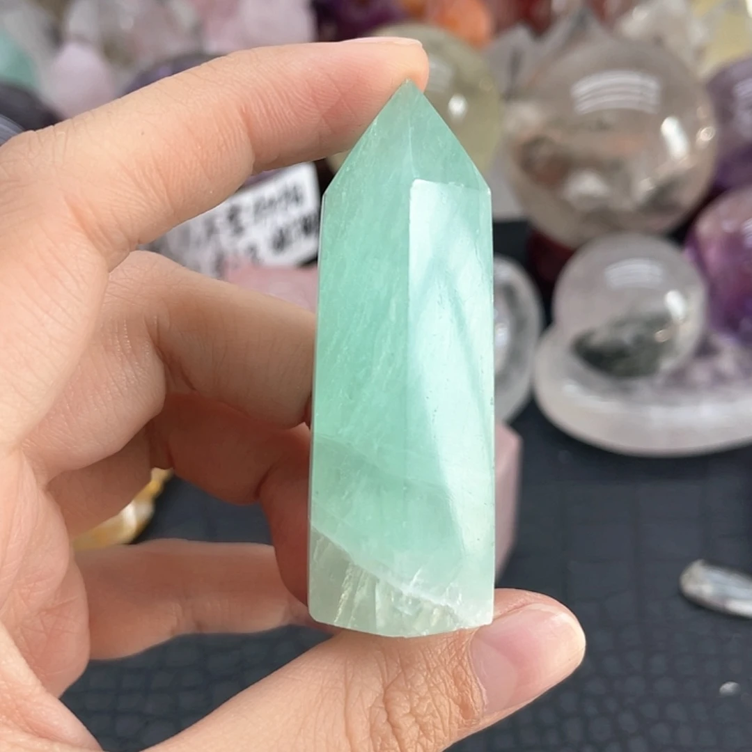 发晶未镶嵌珠宝半成品71绿莹柱无暇