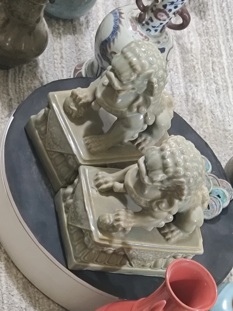 小狮子摆件适合花园阳台书房茶几装饰