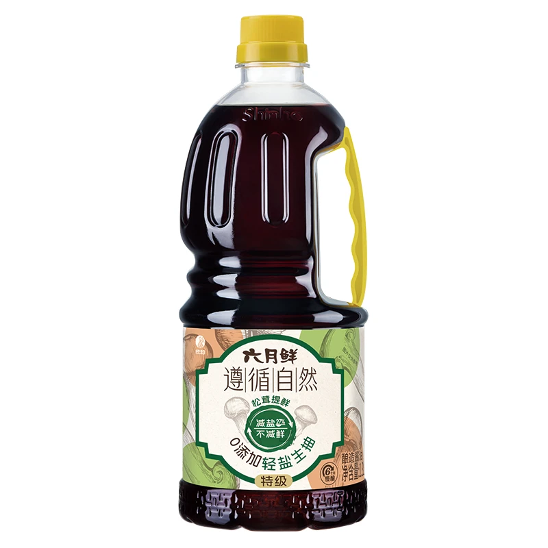 六月鲜遵循自然0添加轻盐生抽(特级)1.8L/桶