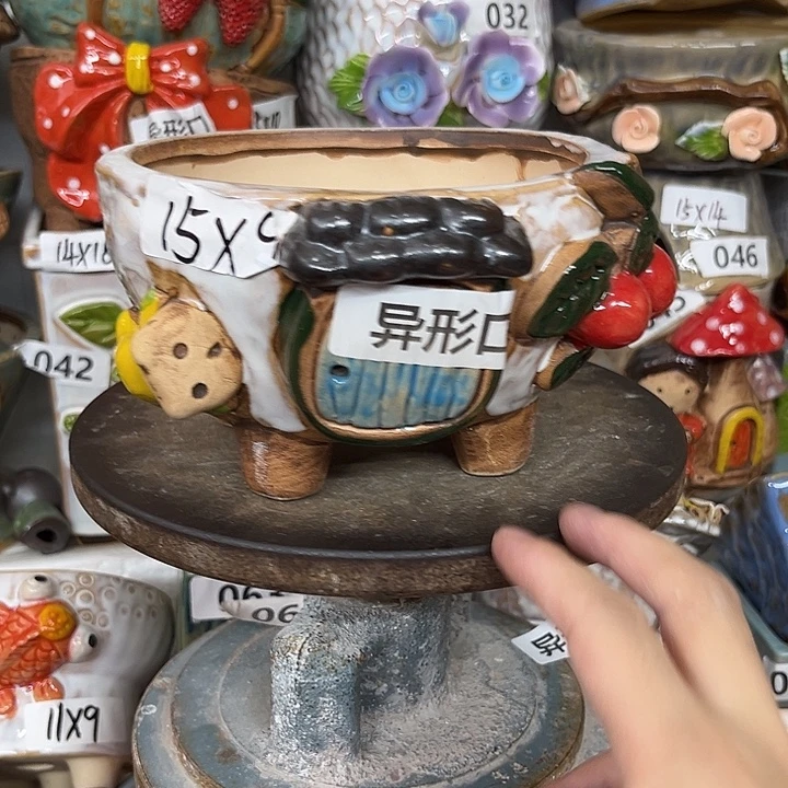 紫砂花盆粗陶材质多肉花盆